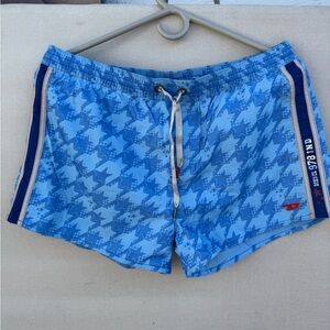 Diesel Blue Star Print Swim Trunks